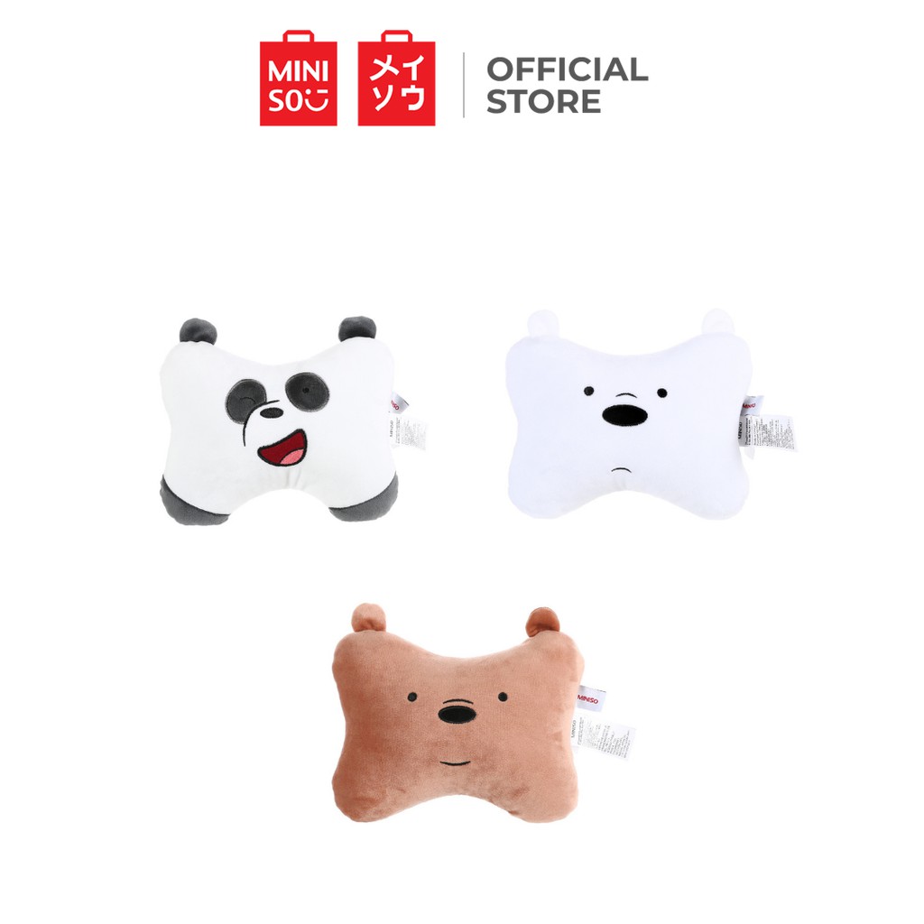 MINISO We Bare Bears Bone Pillow Neck Pillow For Car, Office, And Home