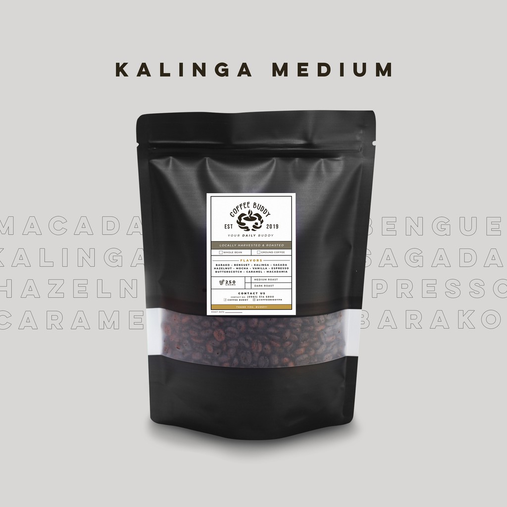 250g Kalinga Medium Coffee (Whole or Ground) | Coffee Buddy PH | Shopee ...