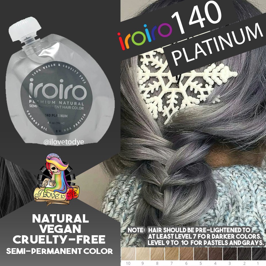 Iroiro 140 Platinum Vegan CrueltyFree Natural SemiPermanent Hair