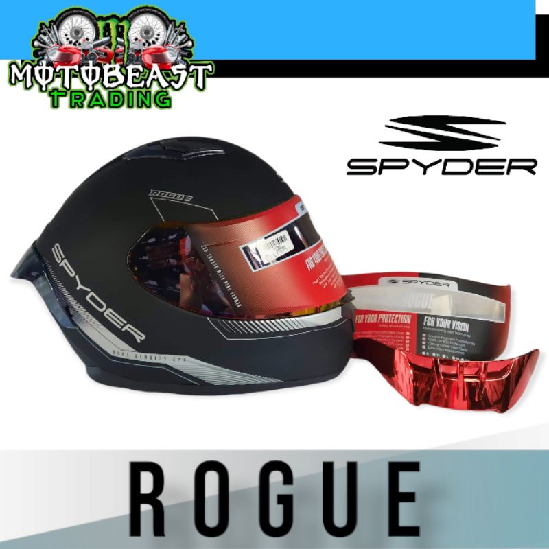 SPYDER Rogue SOB+ PD Fullface Dual Visor Helmet w/ Free Visor | Shopee ...