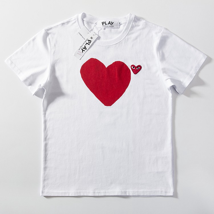 cdg half heart tee