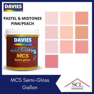 ✠♚◎DAVIES Megacryl Semi Gloss PINK/PEACH Shades 4 Liters / Gallon (PASTEL & MIDTONES)