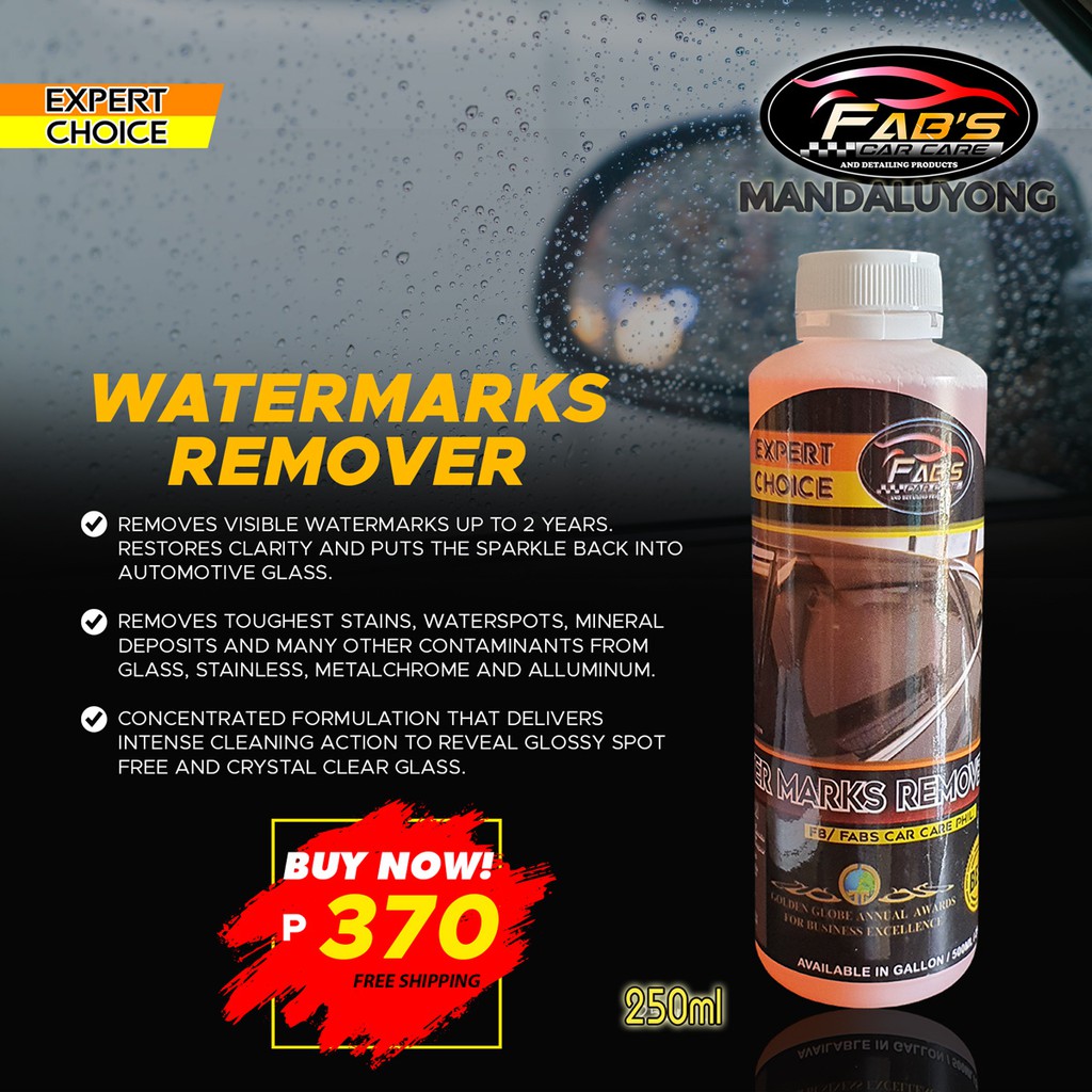FABS Car Care Watermarks Remover (Glass and Chrome) 250ML Shopee
