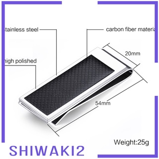 [SHIWAKI2] Stainless Steel Cash Money Clip Men\'s Pocket Card Holder Gift for Father #7