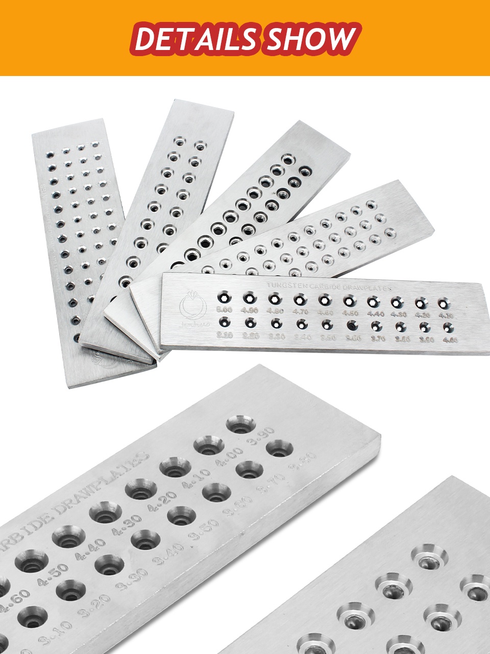 Tungsten Carbide Wire Drawplate Square/Half Round Shape 0.269.0mm 20/