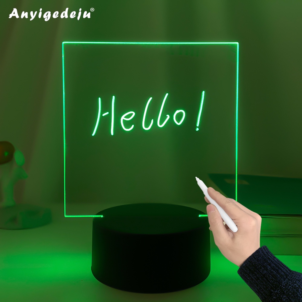 Black Base Handwriting 3D NightLight Battery Powered Blank Acrylic Led ...