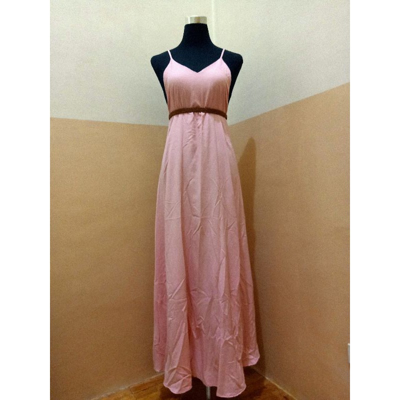 baby pink maxi dress