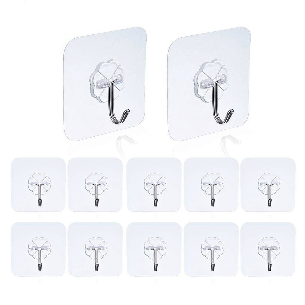 1pcs Adhesive Wall Hooks Reusable Anti-skid Traceless Heavy Duty Stick ...