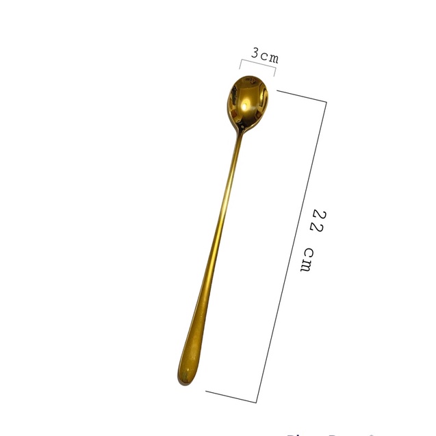 Belahomeph Teaspoon Long handle 22 cm Korean Long Stirer Teaspoon