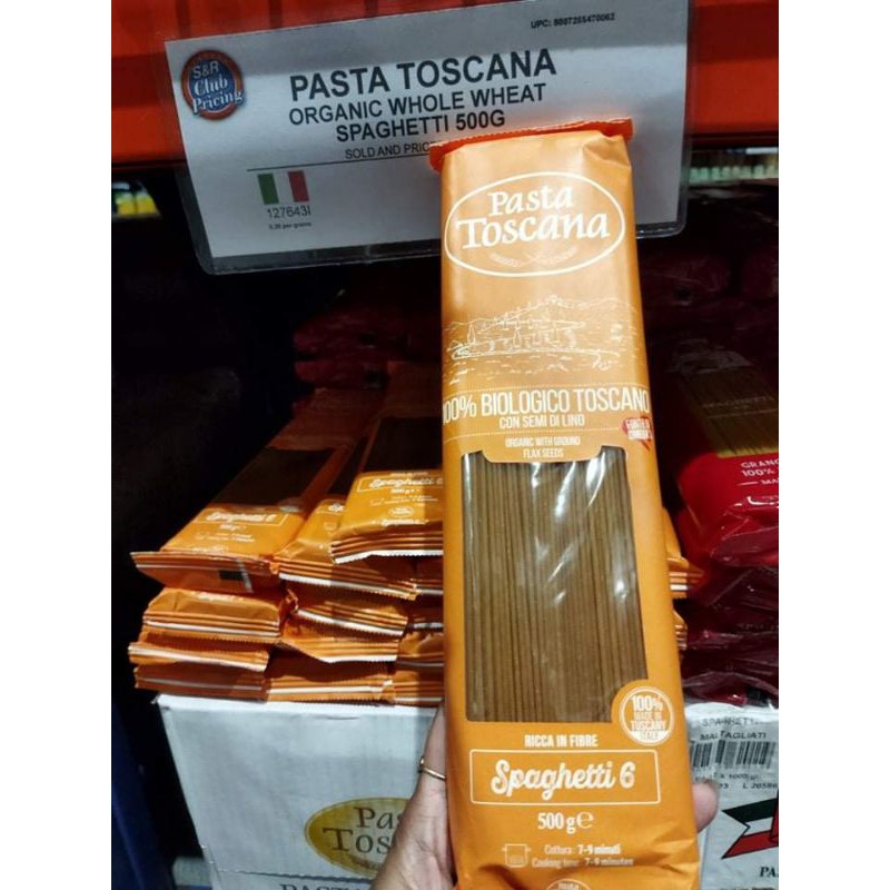 PASTA TOSCANA ORGANIC WHOLE WHEAT SPAGHETTI (500 grams) Shopee