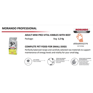 Morando Professional Dog Food for Adult Small Breed 15kg Mini Pro-vital Croquettes w/ Beef #5
