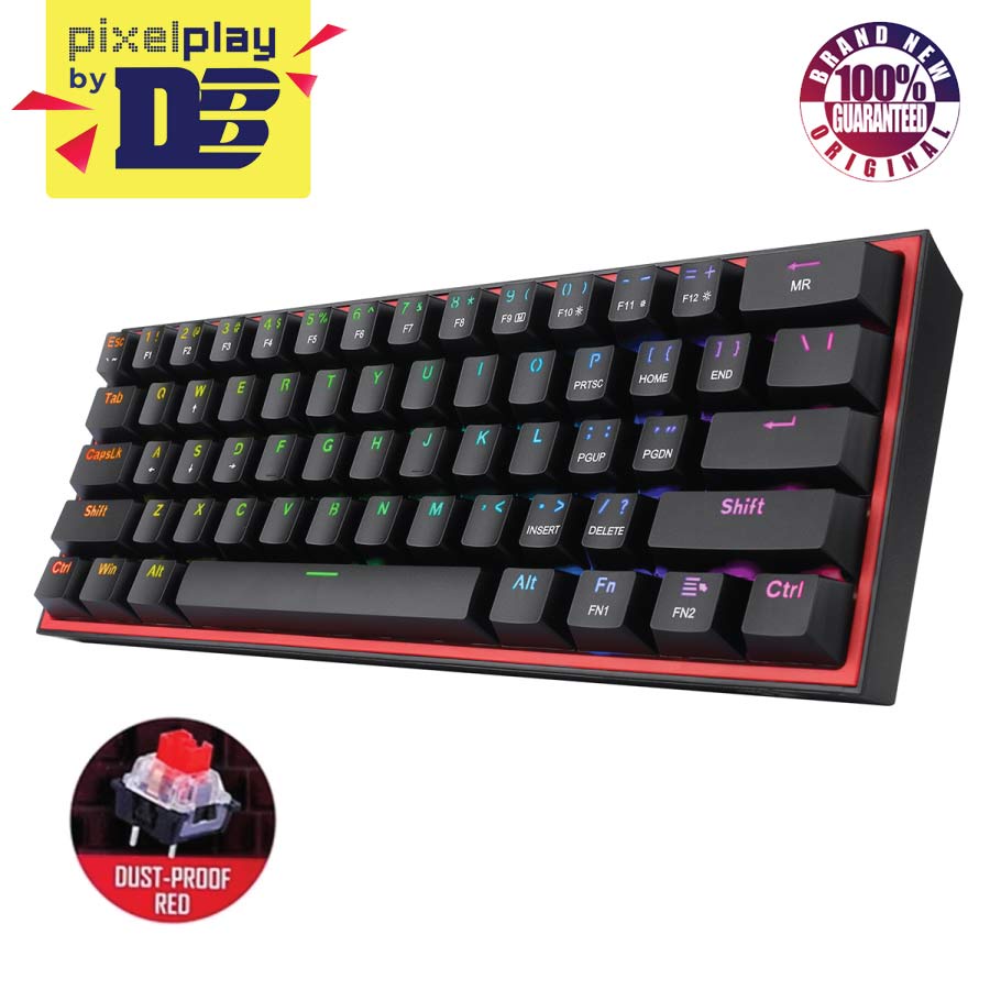 Redragon Fizz RGB Wired Mechanical Gaming Keyboard (Black) (DustProof