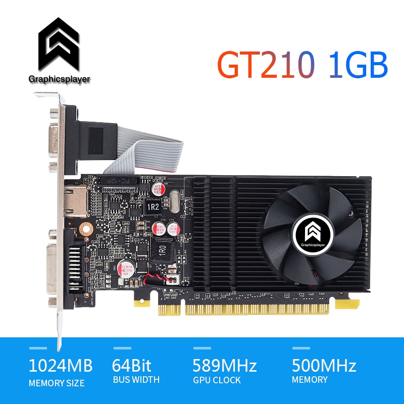 VGA Low Profile Graphics Card GT210 1GB/1024MB 64BIT video card for
