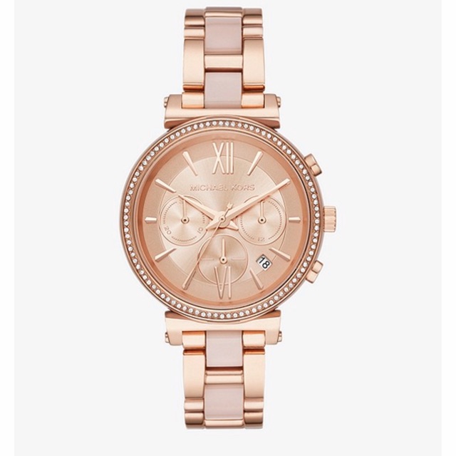 michael kors sofie pave two tone watch