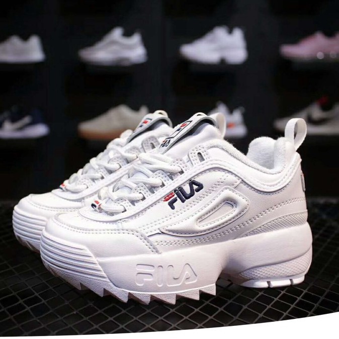 fila white trailblazer wedge sneakers