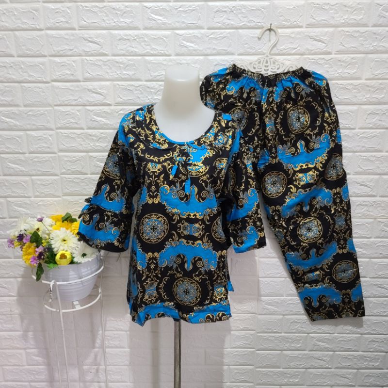 Batik Pajamas Chart Sleeve model size M, L, XL, XXL JUMBO Shopee