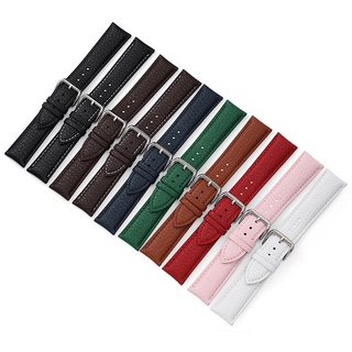 (Dark Brown) Soft Calf Leather Watch Strap With Buffalo Leather Pattern BO-29 Waterproof Buckle 12 14 16 18 20 22mm #5