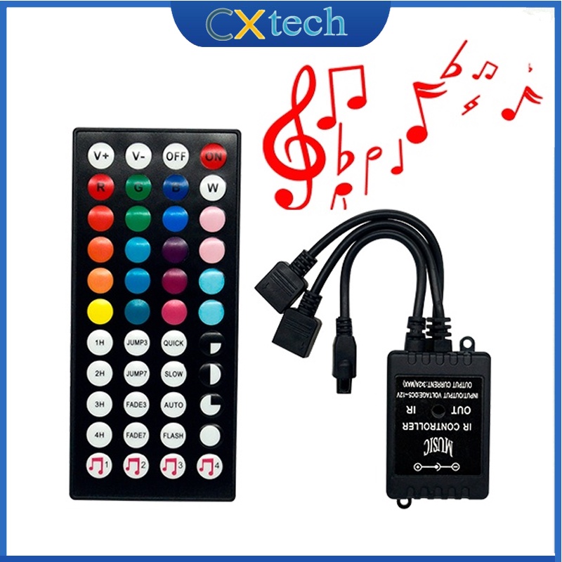 44key IR music controller one for two RGB 10meter led strip light high