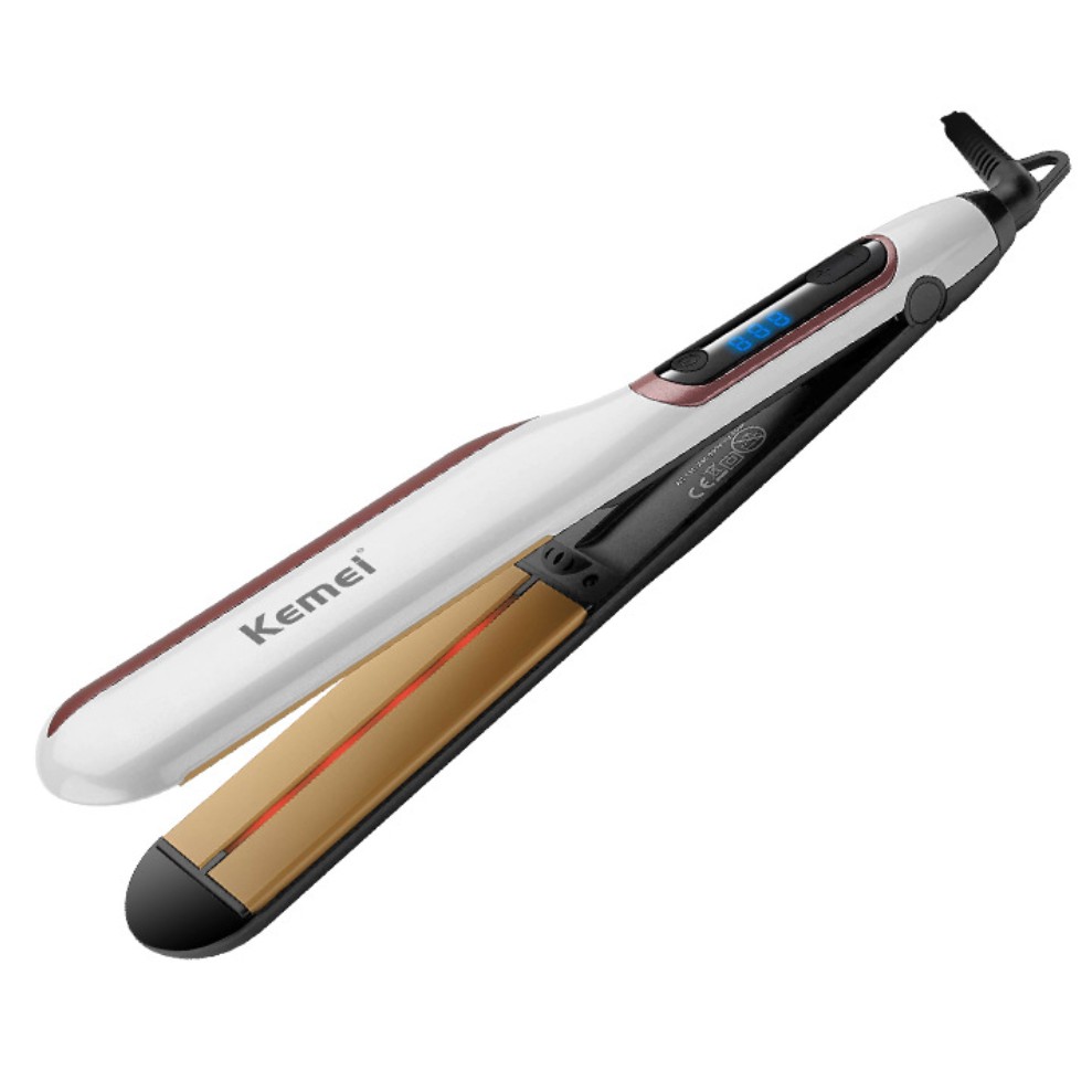 Kemei KM9623 temperature control infrared hair straightener straight