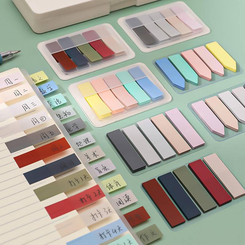 Morandi/ Retro / Macaro Color Sticky Note 5-in-1 Set with box 100 ...