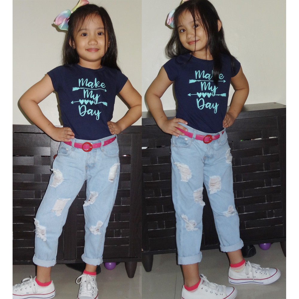 Boyfriend Jeans for Kids - tattered 