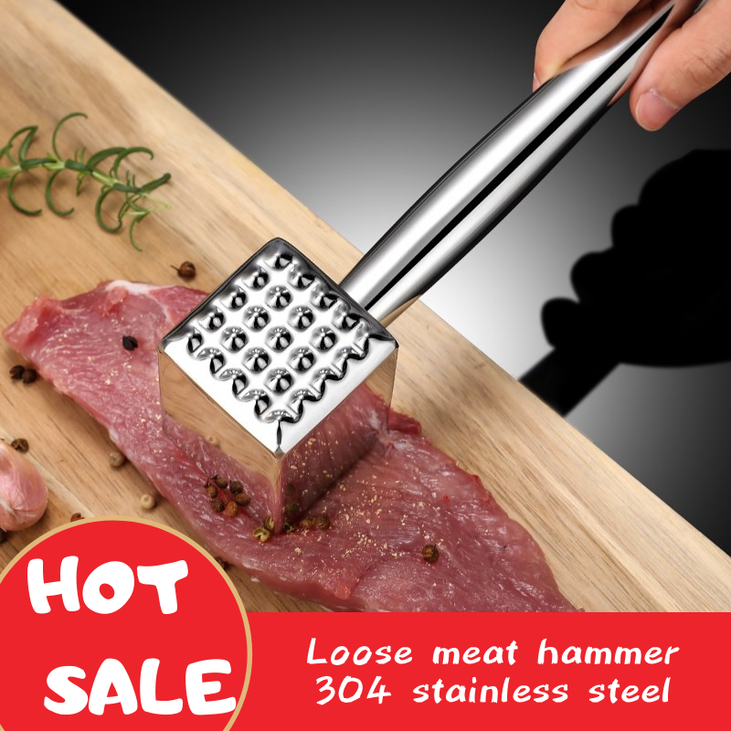Stainless Steel Meat Tenderizer Hammer Tool Mallet Pounder for Kitchen