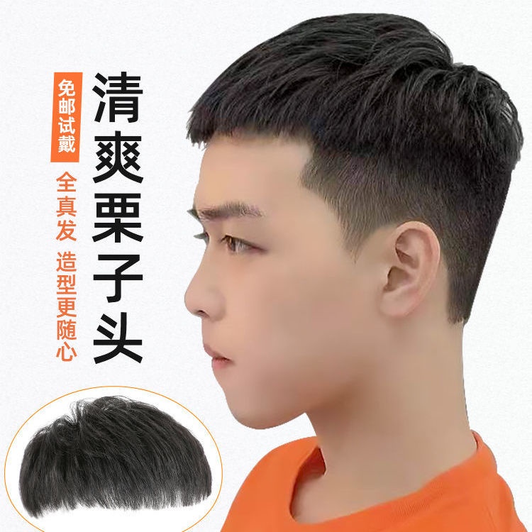 Wigs Men Short Hair Korean Handsome Chestnut Hair Styling Real Hair Full  1Mvj | Shopee Philippines