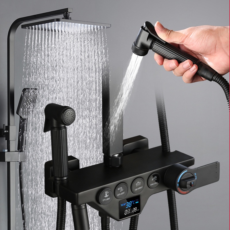 Thermostatic Digital Display Shower Faucet Set Rain Shower Bath Faucet