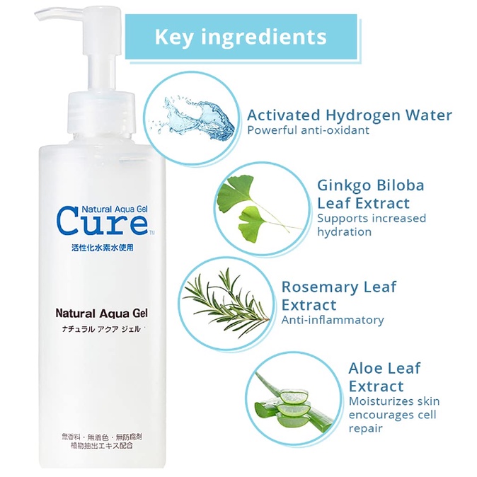 CURE Natural Aqua Gel [Japan’s No. 1 Exfoliator, Activated Hydrogen Water, Made in Japan]