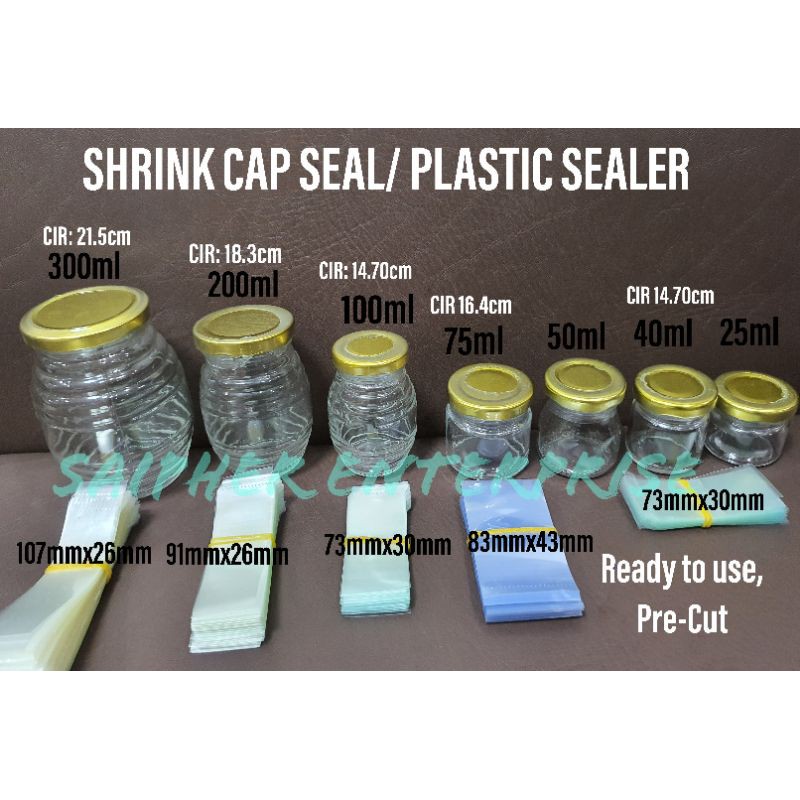 100pcs/200pcs Shrink Cap Seal or Plastic Sealer for Honey Glass jar and ...