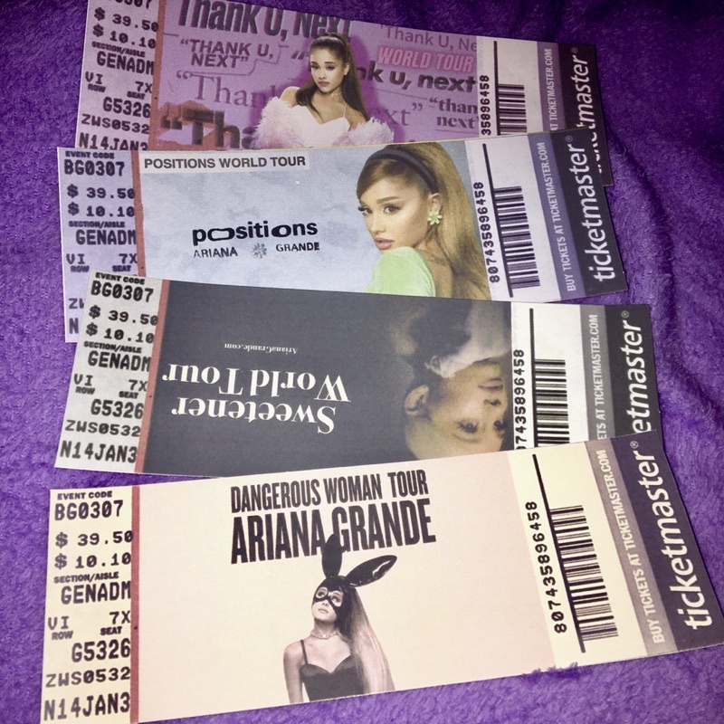 Ariana Grande Tour Tickets faux READ DESCRIPTION unofficial merch