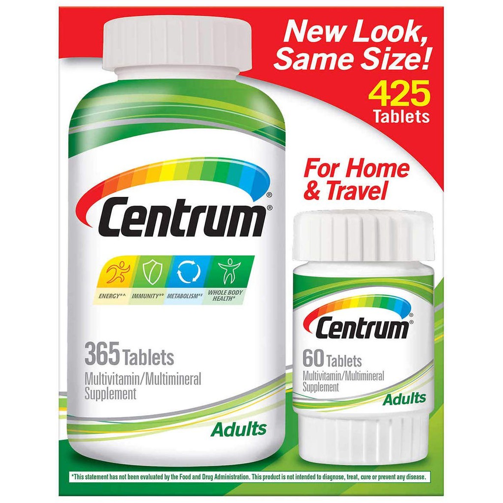 Centrum Adult Multivitamin Multimineral Supplement Pack Of 2 365 60 Tablets Made In Usa