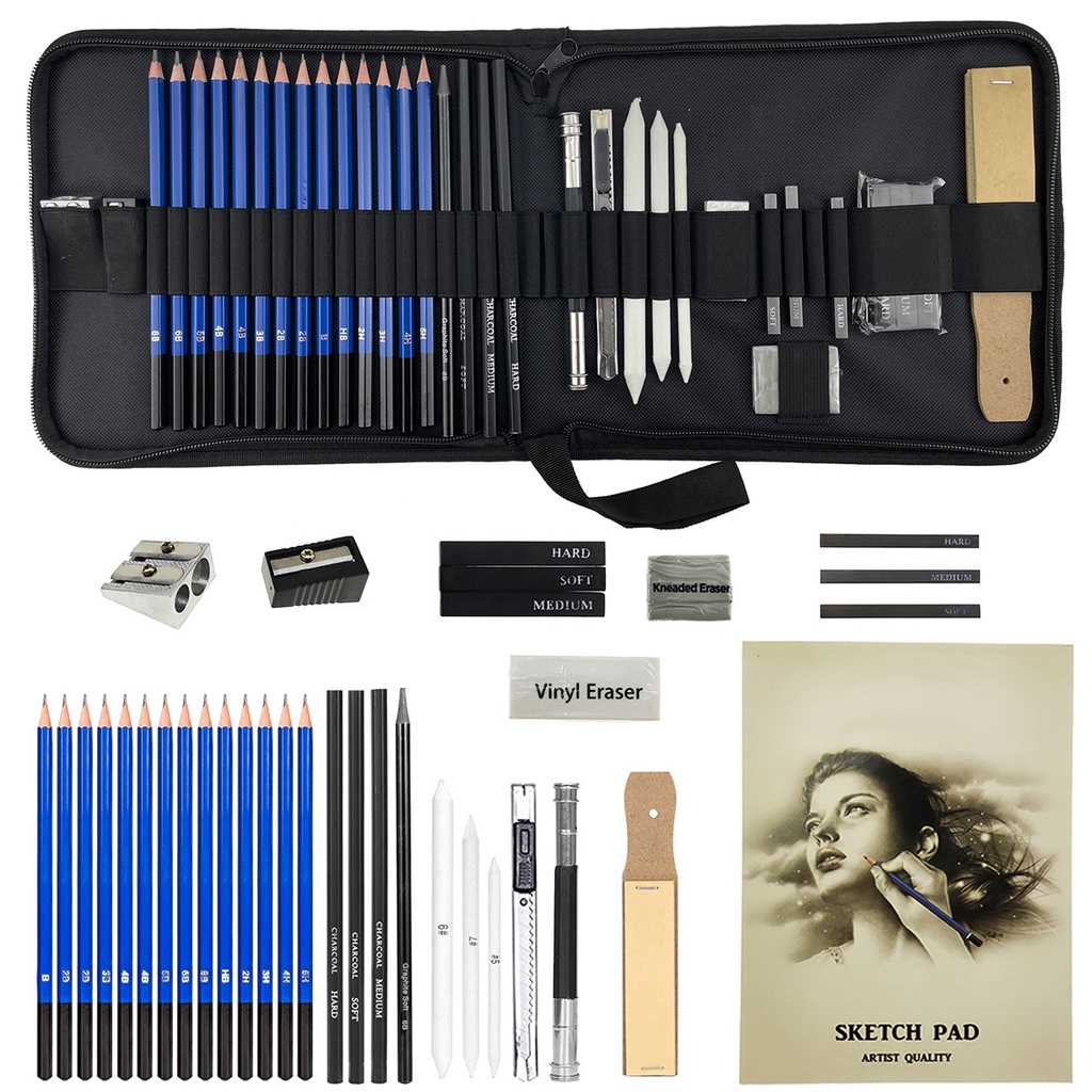 35pcs Sketch Pencil Set Artist Craft Professional drawing Kit Graffiti ...