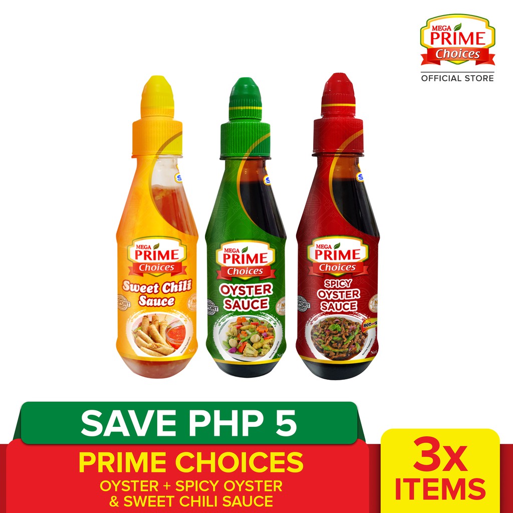 Mega Prime Choices Oyster, Spicy Oyster, and Sweet Chili Sauce Bundle