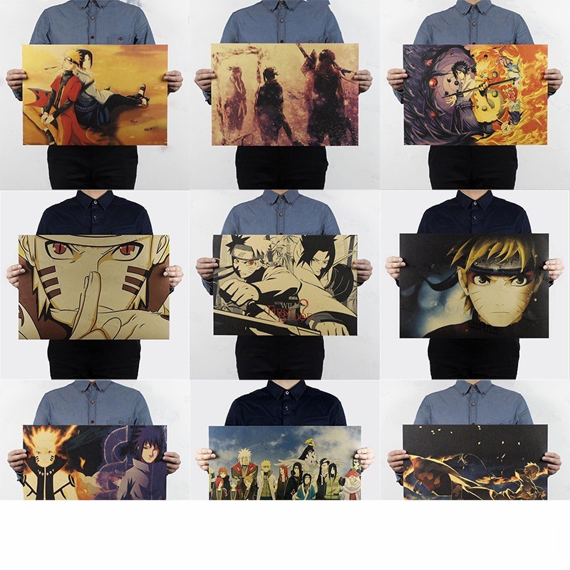 Japan Anime Naruto Wall Poster Wall Decals Kraft Paper Poster home cafe