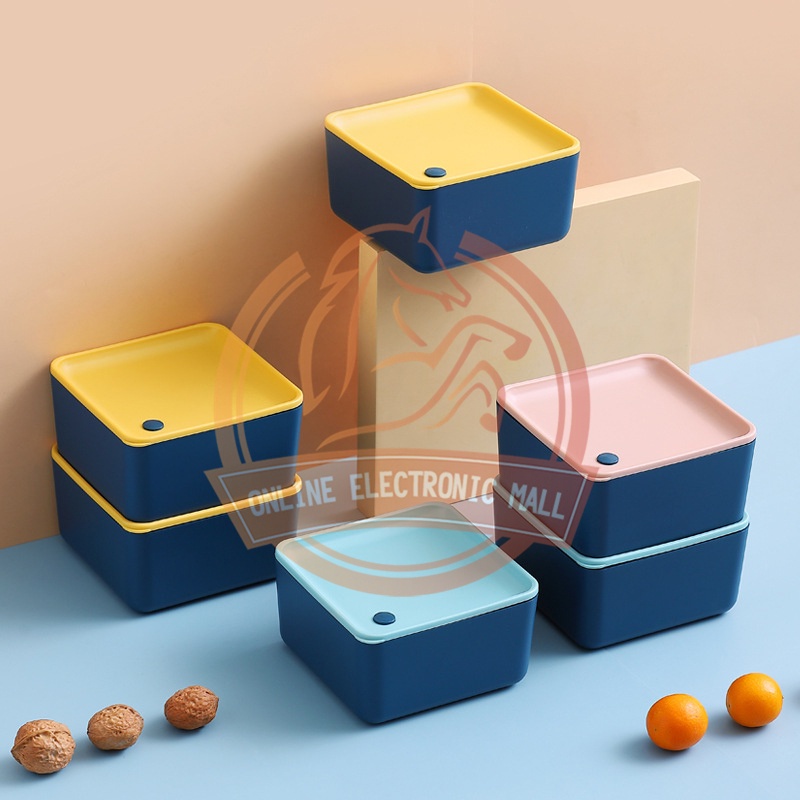 BZ Lunch Box Set / Lunch Box / 2 in 1 Square Lunch Box / Leakproof