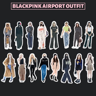 Babibab | [8pcs] Hand-drawn Blackpink Airport Fashion Outfit sticker pack