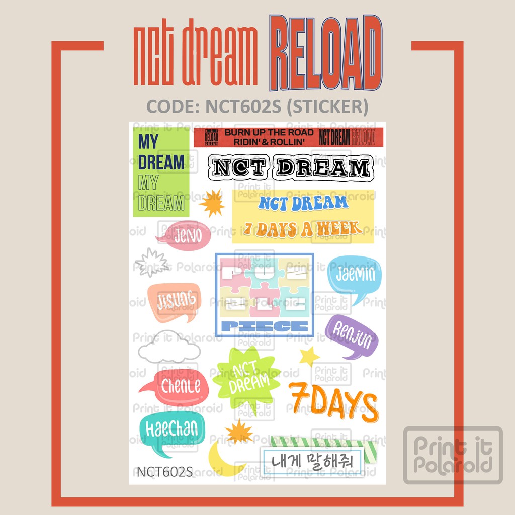 nct dream reload stickers hp laptop case book diy sticker kpop korean tumblr name kpop aesthetic shopee philippines