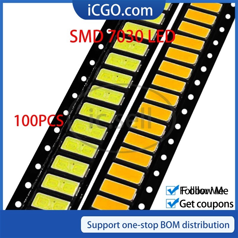 100pcs 7030 LED diodes 1W 150Ma 6500K LED LCD TV backlight lamp with