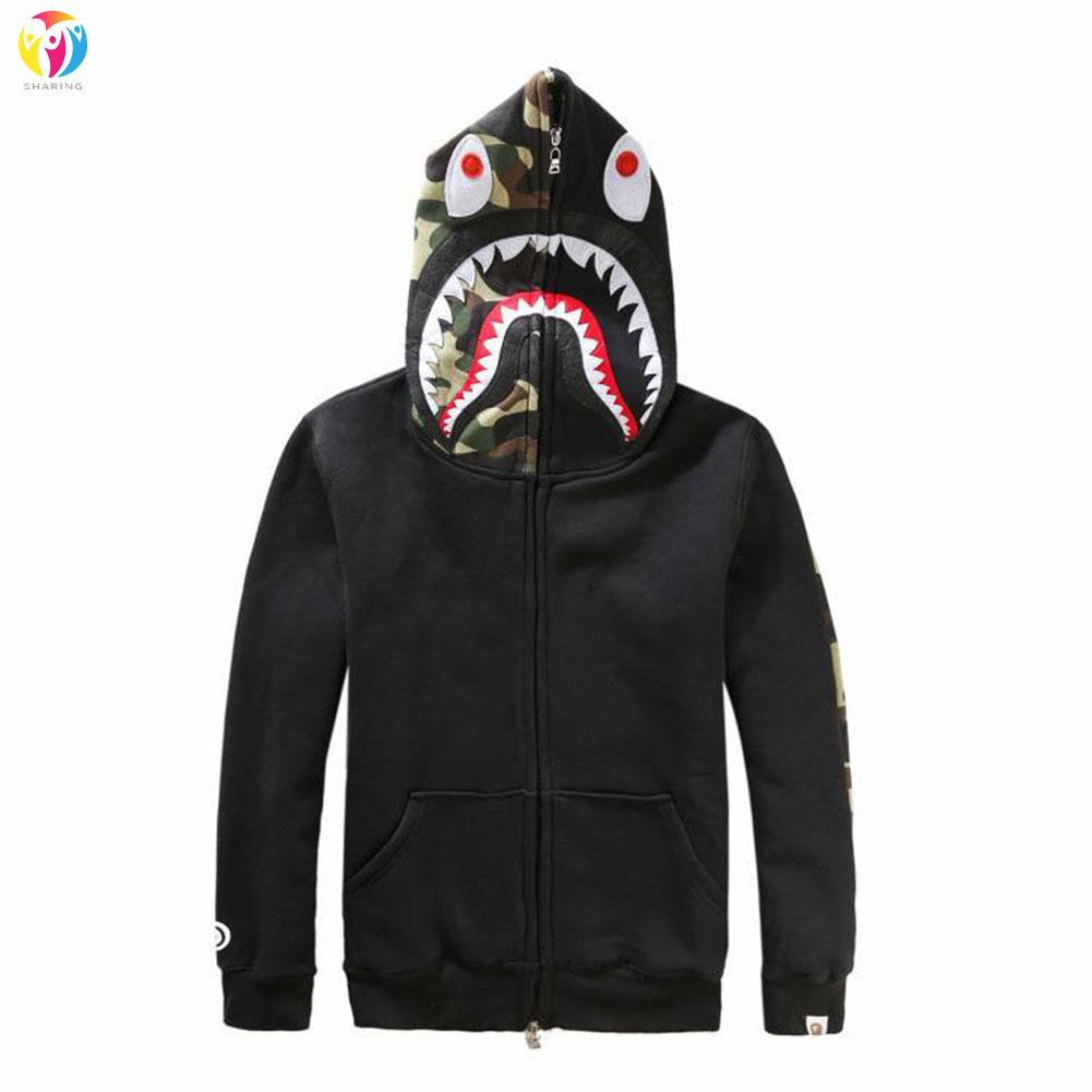 full zip hoodie over face shark
