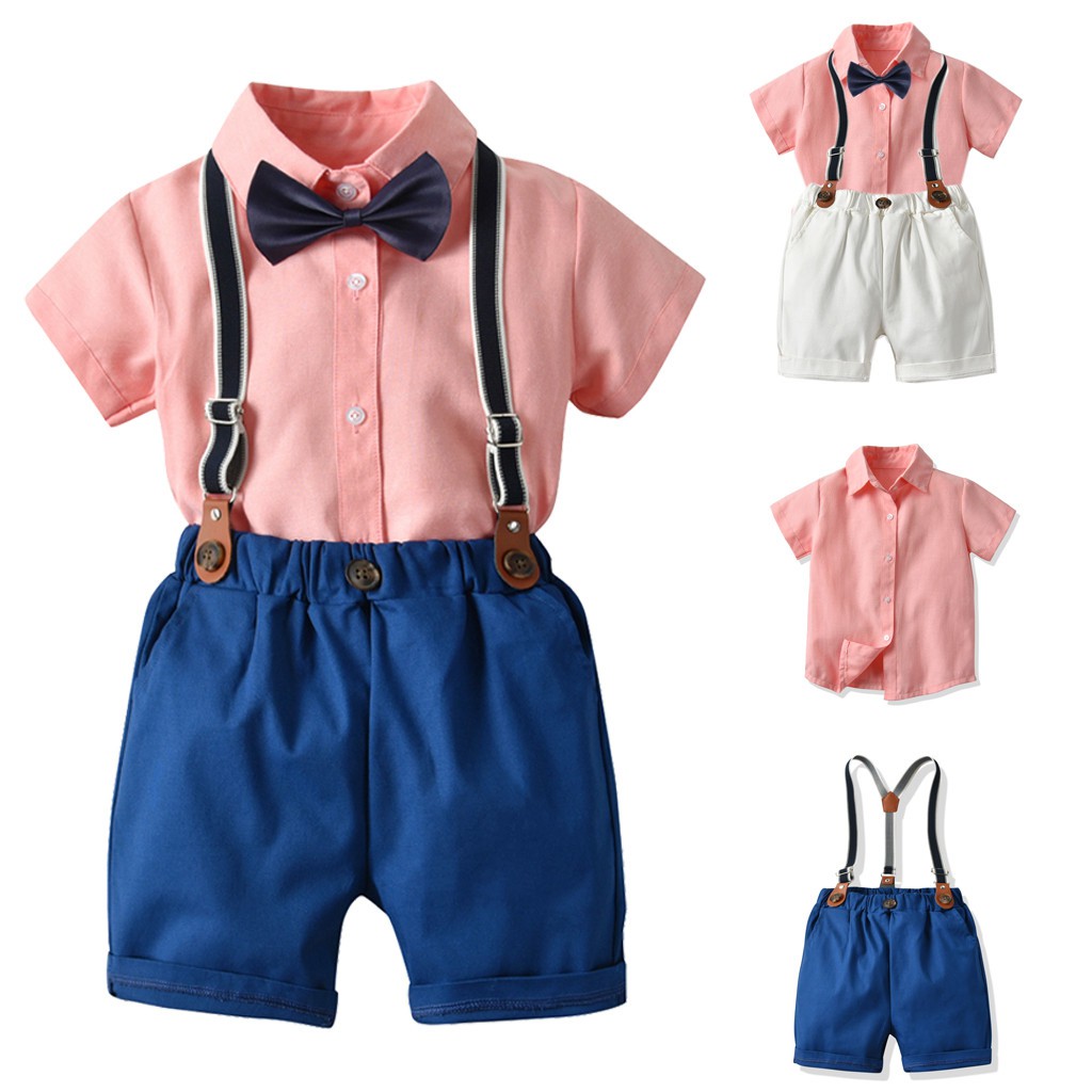 baby boy suspenders shorts outfit