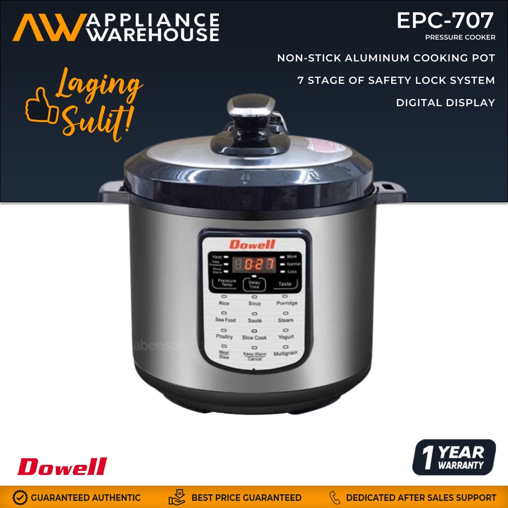 Dowell EPC707 6in1 Multi cooker with 12 Cooking Programs Electric Pressure Cooker Shopee