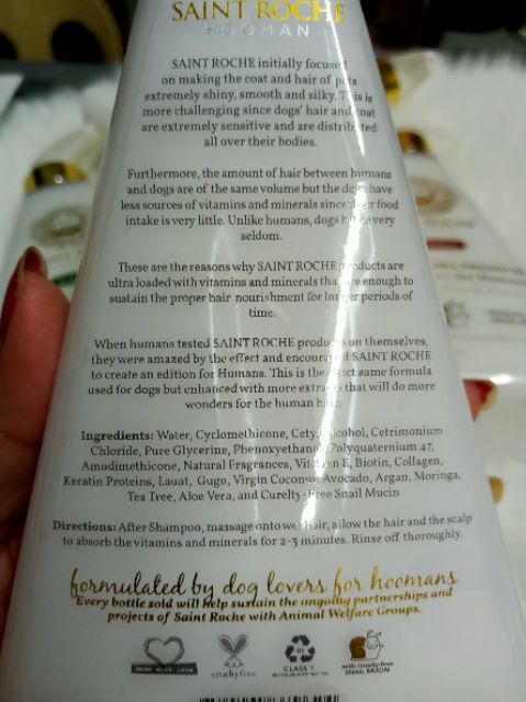 saint roche shampoo for human review