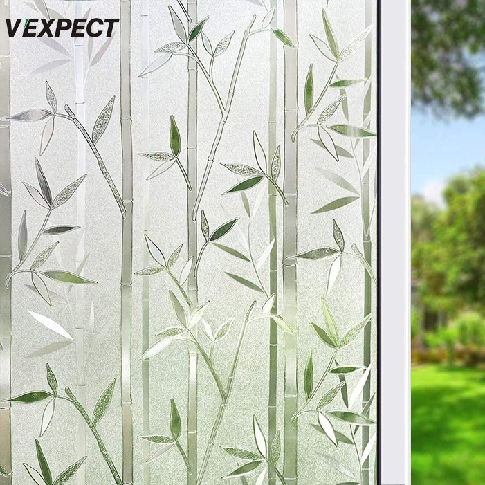 Window Film Sticker Privacy, Bamboo Decorative Glass Film, Removable Static Window Clings