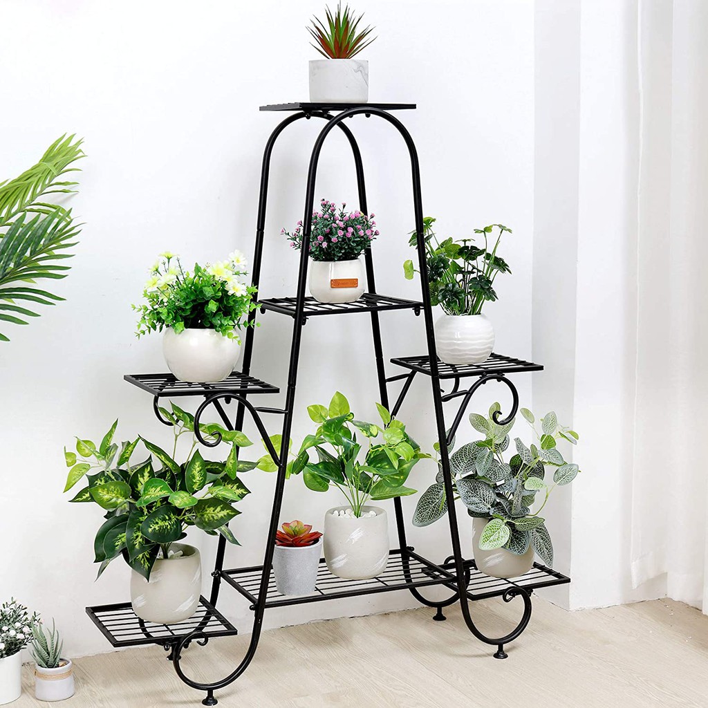 7 Tier Plant Stands Indoor Metal Plant Shelf Stand Outdoor Potted ...