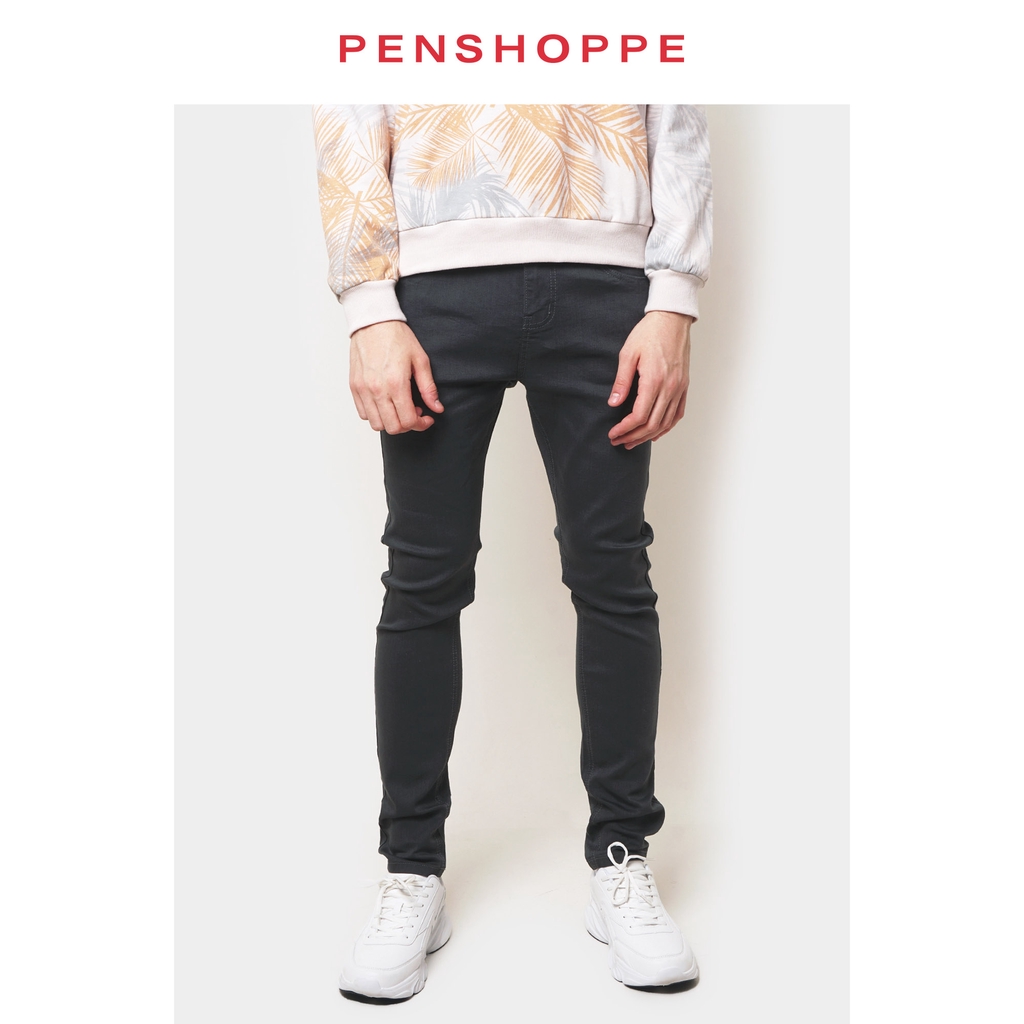 Penshoppe Premium Basic Skinny Jeans For Men (Gray) | Shopee Philippines