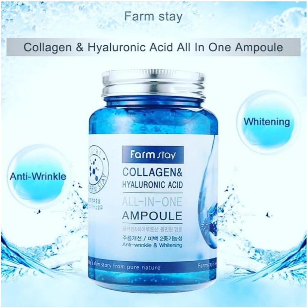 [FARM STAY] Collagen & Hyaluronic Acid All In One Ampoule - 250ml ...