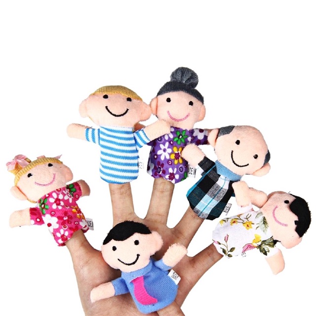 Brother People Includes Mom Dad LOVEACH 6Pcs Family Finger Puppets Cloth Doll Play Game Story Plush Gift Sister Grandma Grandpa 