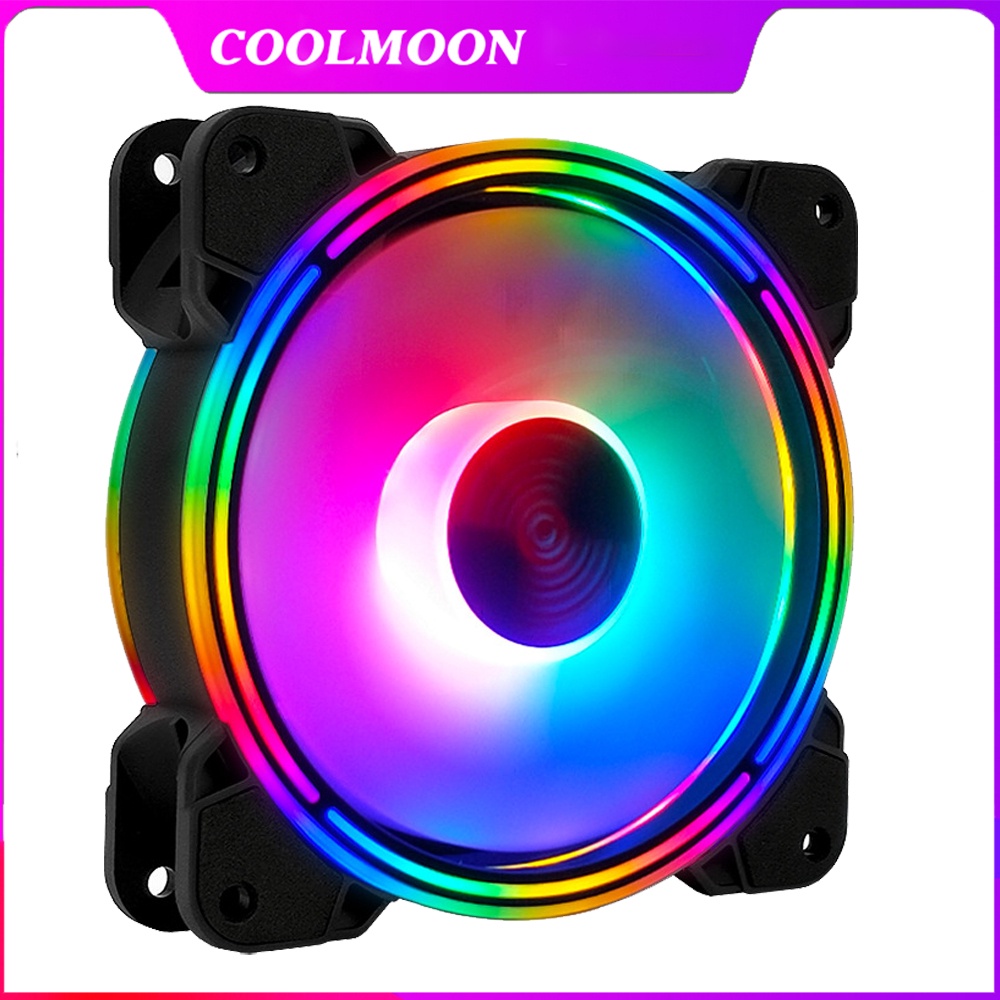 Coolmoon Pc Fan 120mm Color Led Low Noise Gaming Cooling Fans for Latop