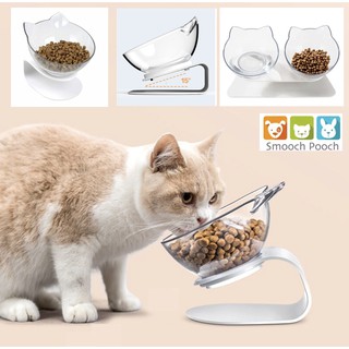 Dog Bowl and Cat Bowl, food bowl pet bowl 15 degree tilted single/double food and water bowl